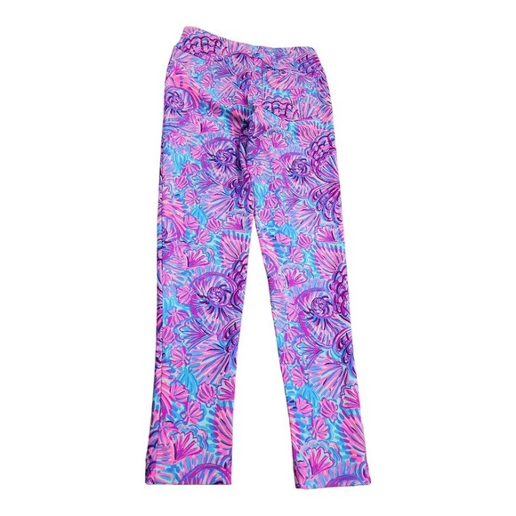 NWT LILLY PULITZER CORSO PANT TURQUOISE OASIS SHELLEIDOSCOPE GOLF Size 00 $138 - Picture 2 of 9
